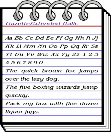 GazetteExtended Italic animated font preview GazetteExtended Italic animated font preview