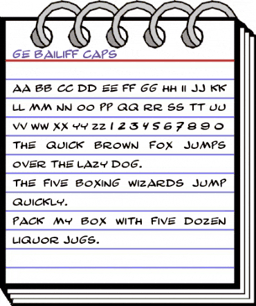 GE Bailiff Caps Regular animated font preview