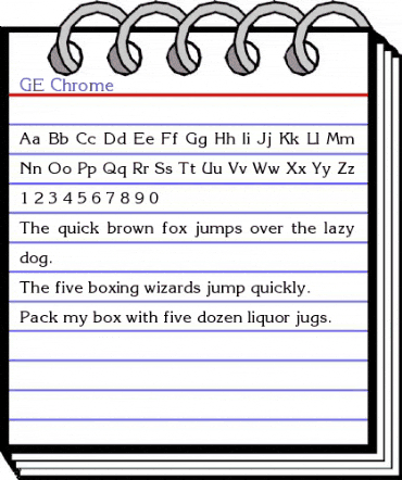 GE Chrome Regular animated font preview