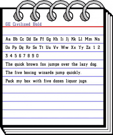 GE Civilized Bold animated font preview