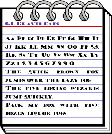 GE Gravid Caps Regular animated font preview
