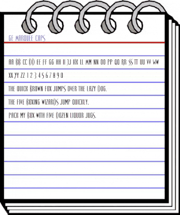 GE Marquee Caps Regular animated font preview