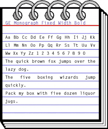 GE Monograph Fixed Width Bold animated font preview GE Monograph Fixed Width Bold animated font preview