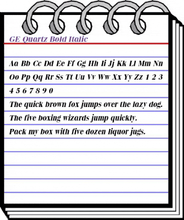 GE Quartz Bold Italic animated font preview GE Quartz Bold Italic animated font preview