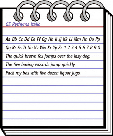 GE Rythyms Italic animated font preview GE Rythyms Italic animated font preview