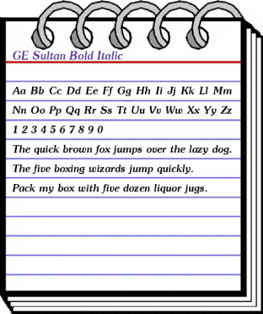 GE Sultan Bold Italic animated font preview GE Sultan Bold Italic animated font preview