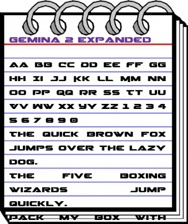 Gemina 2 Expanded Expanded animated font preview Gemina 2 Expanded Expanded animated font preview