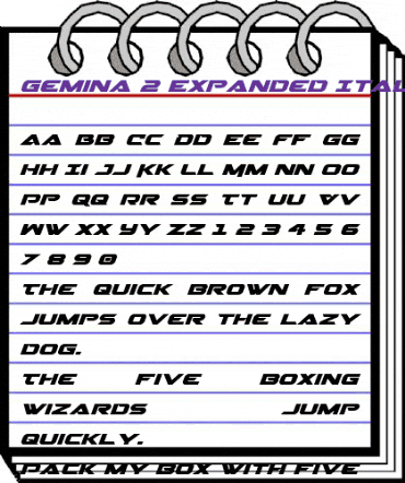 Gemina 2 Expanded Italic Expanded Italic animated font preview Gemina 2 Expanded Italic Expanded Italic animated font preview