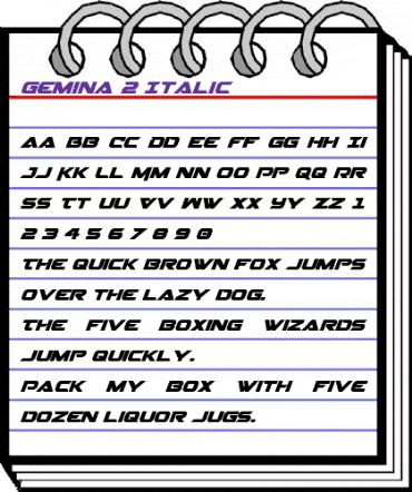 Gemina2 Italic Italic animated font preview Gemina2 Italic Italic animated font preview
