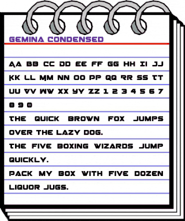 Gemina Condensed Condensed animated font preview