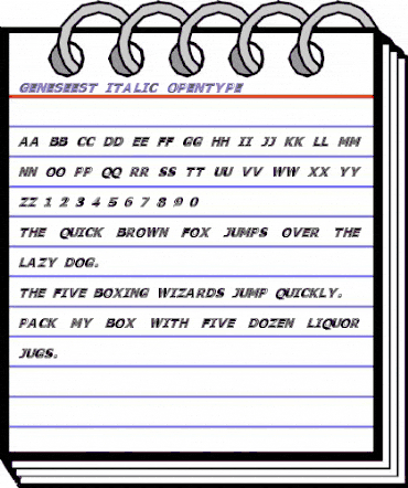 Genesee St Italic animated font preview