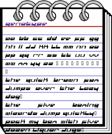 genotype Regular animated font preview genotype Regular animated font preview