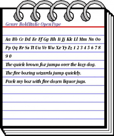 Genre Bold Italic animated font preview Genre Bold Italic animated font preview