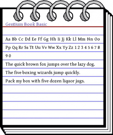 Gentium Book Basic Regular animated font preview