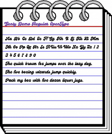 Genty Demo Regular animated font preview