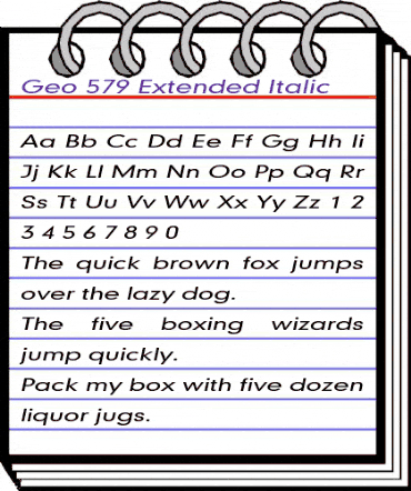 Geo 579 Extended Italic animated font preview Geo 579 Extended Italic animated font preview