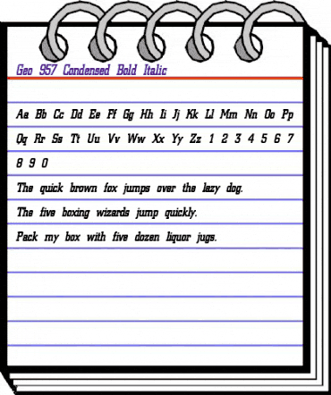 Geo 957-Condensed Bold Italic animated font preview Geo 957-Condensed Bold Italic animated font preview