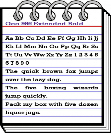 Geo 986 Extended Bold animated font preview Geo 986 Extended Bold animated font preview