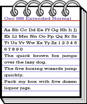 Geo 986 Extended Normal animated font preview Geo 986 Extended Normal animated font preview