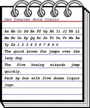 Geo_Courier Bold Italic animated font preview Geo_Courier Bold Italic animated font preview