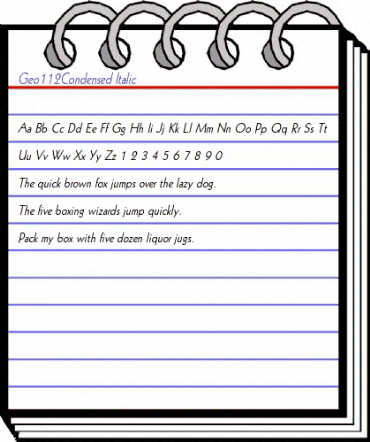 Geo112Condensed Italic animated font preview Geo112Condensed Italic animated font preview