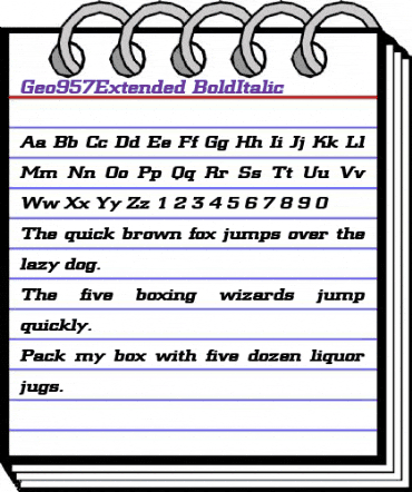 Geo957Extended BoldItalic animated font preview Geo957Extended BoldItalic animated font preview