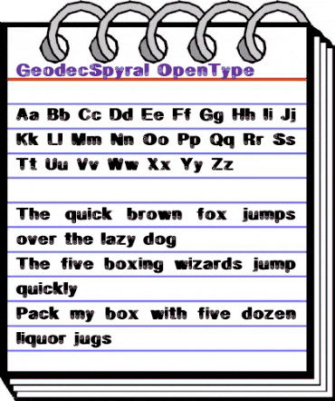 GeodecSpyral Regular animated font preview GeodecSpyral Regular animated font preview