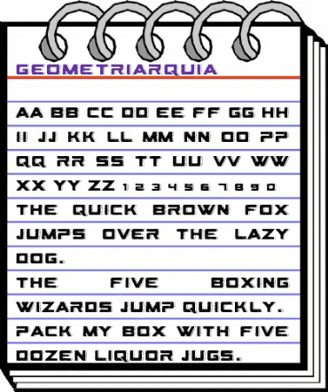 Geometriarquia Regular animated font preview