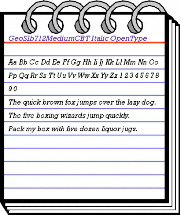 GeoSlb712MediumC BT Italic animated font preview GeoSlb712MediumC BT Italic animated font preview