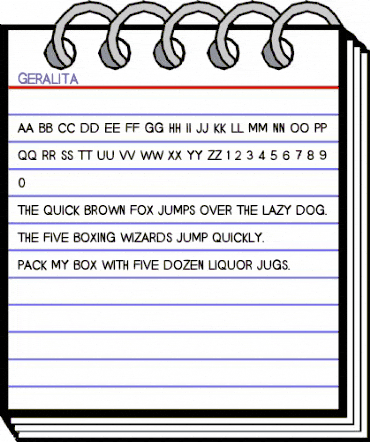 Geralita Regular animated font preview