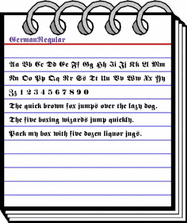 GermanRegular Regular animated font preview