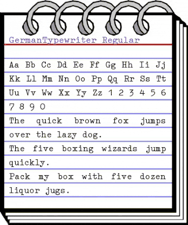 GermanTypewriter Regular animated font preview GermanTypewriter Regular animated font preview