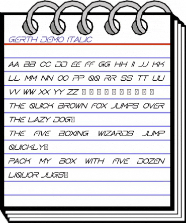 Gerth Demo Italic animated font preview Gerth Demo Italic animated font preview