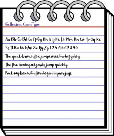 Gethania Regular animated font preview