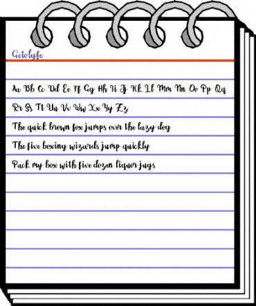 Getolyfe Free For Personal Regular animated font preview