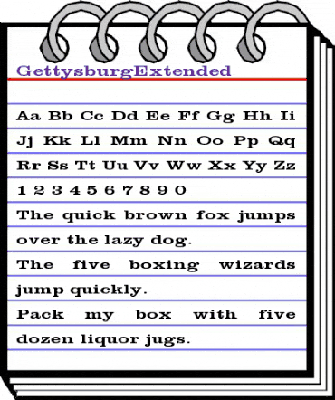 GettysburgExtended Regular animated font preview