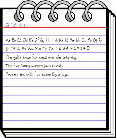 GFYBrutus Regular animated font preview