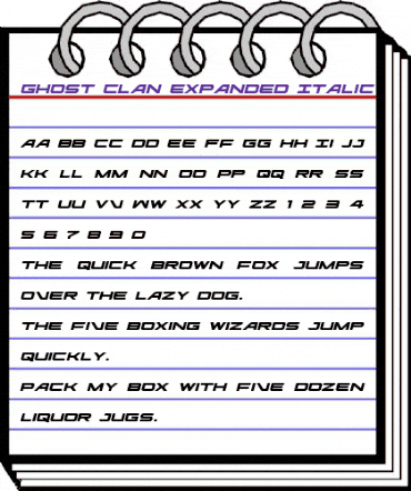 Ghost Clan Expanded Italic Expanded Italic animated font preview Ghost Clan Expanded Italic Expanded Italic animated font preview