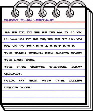 Ghost Clan Leftalic Italic animated font preview