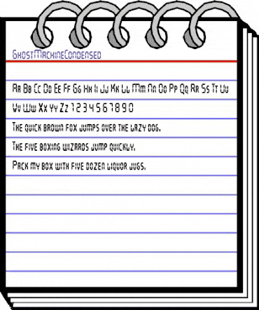 GhostMachineCondensed Regular animated font preview