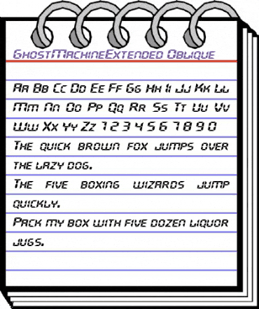 GhostMachineExtended Oblique animated font preview GhostMachineExtended Oblique animated font preview