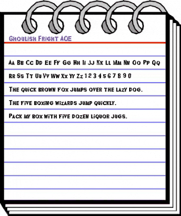 Ghoulish Fright AOE Regular animated font preview