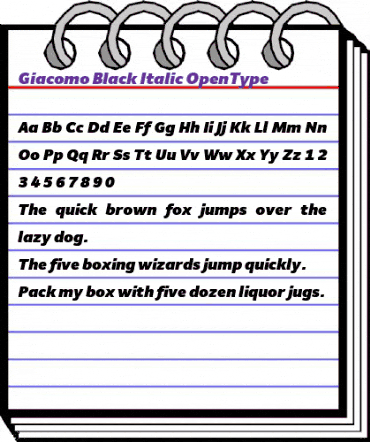 Giacomo MD Black Italic animated font preview Giacomo MD Black Italic animated font preview