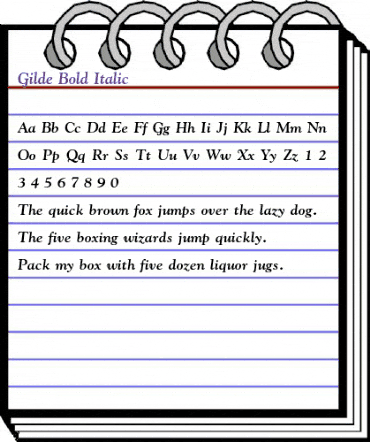 Gilde Bold Italic animated font preview Gilde Bold Italic animated font preview