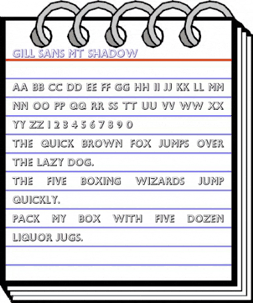 Gill Sans MT Shadow Regular animated font preview Gill Sans MT Shadow Regular animated font preview