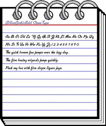 Gillies GothicBold animated font preview