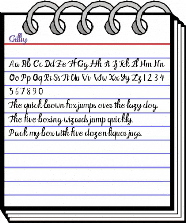 Gilliy Regular animated font preview