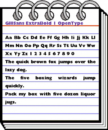 Gill Sans Extra Bold animated font preview