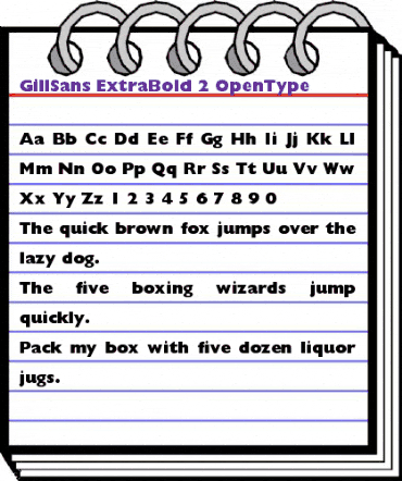 Gill Sans Extra Bold animated font preview