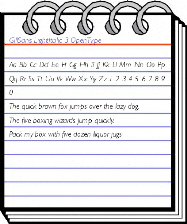 Gill Sans Light Italic animated font preview Gill Sans Light Italic animated font preview